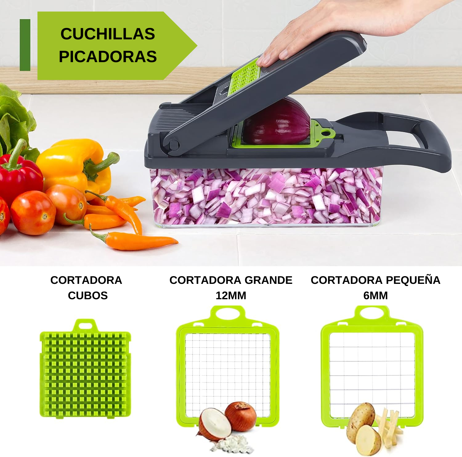 PicaTodo - Rallador de verduras multifuncional 15 en 1